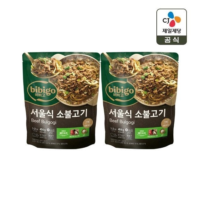 CJ제일제당 비비고 서울식 소불고기 404g x2개