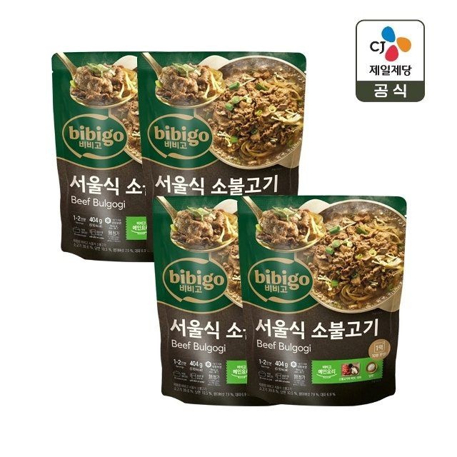 CJ제일제당 비비고 서울식 소불고기 404g x4개