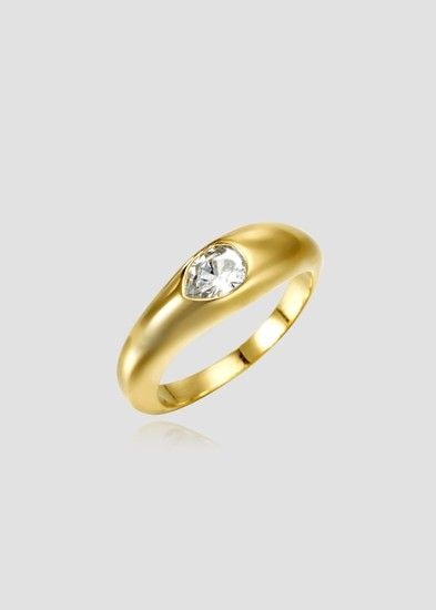 [하윤경 김희애 배우님 착용]페어컷 웨이브 링   Pear Cut Wave Ring  Gold