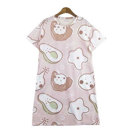 잠옷 파자마 홈웨어 예쁜 편한 여성 롱 원피스 스타일 친구 선물