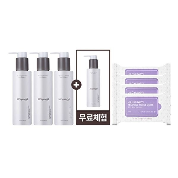 질경이 [질경이][최다구성특집] 질경이 비건 모닝젤 클렌저(150ml) 4병 + 페미닌티슈 라이트(10매입) 4개