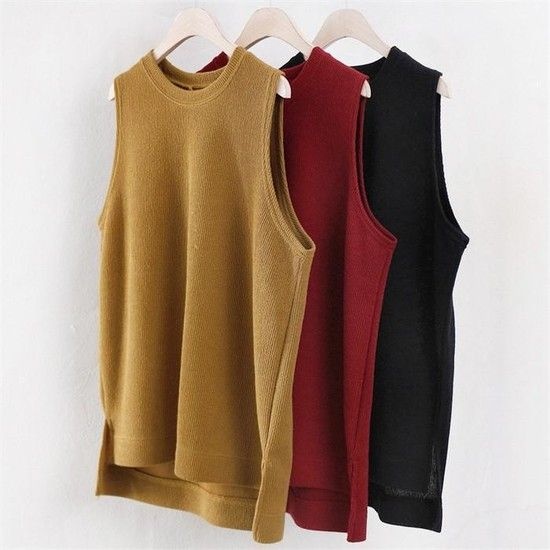 빅사이즈사랑해요 w113L101 완벽코디 무지 골지 조끼 WW (6489079)