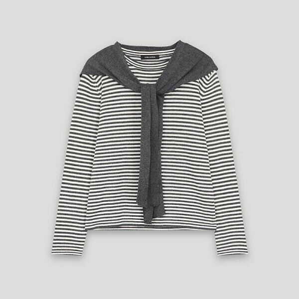 코데즈컴바인 [패션플러스][코데즈컴바인][코데즈컴바인] 스트라이프 니트 숄 SET (C_KC-PU005W9) (P003704392)