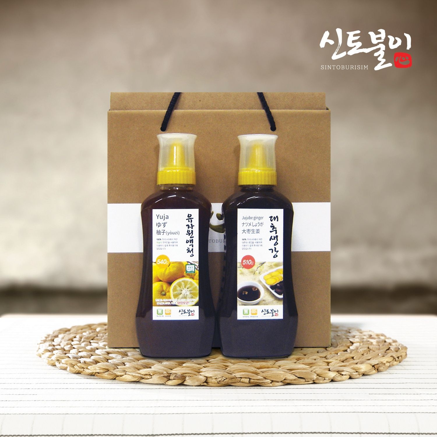 [롯데백화점] 신토불이 유자원액청/대추생강 2종 (540g-2개)