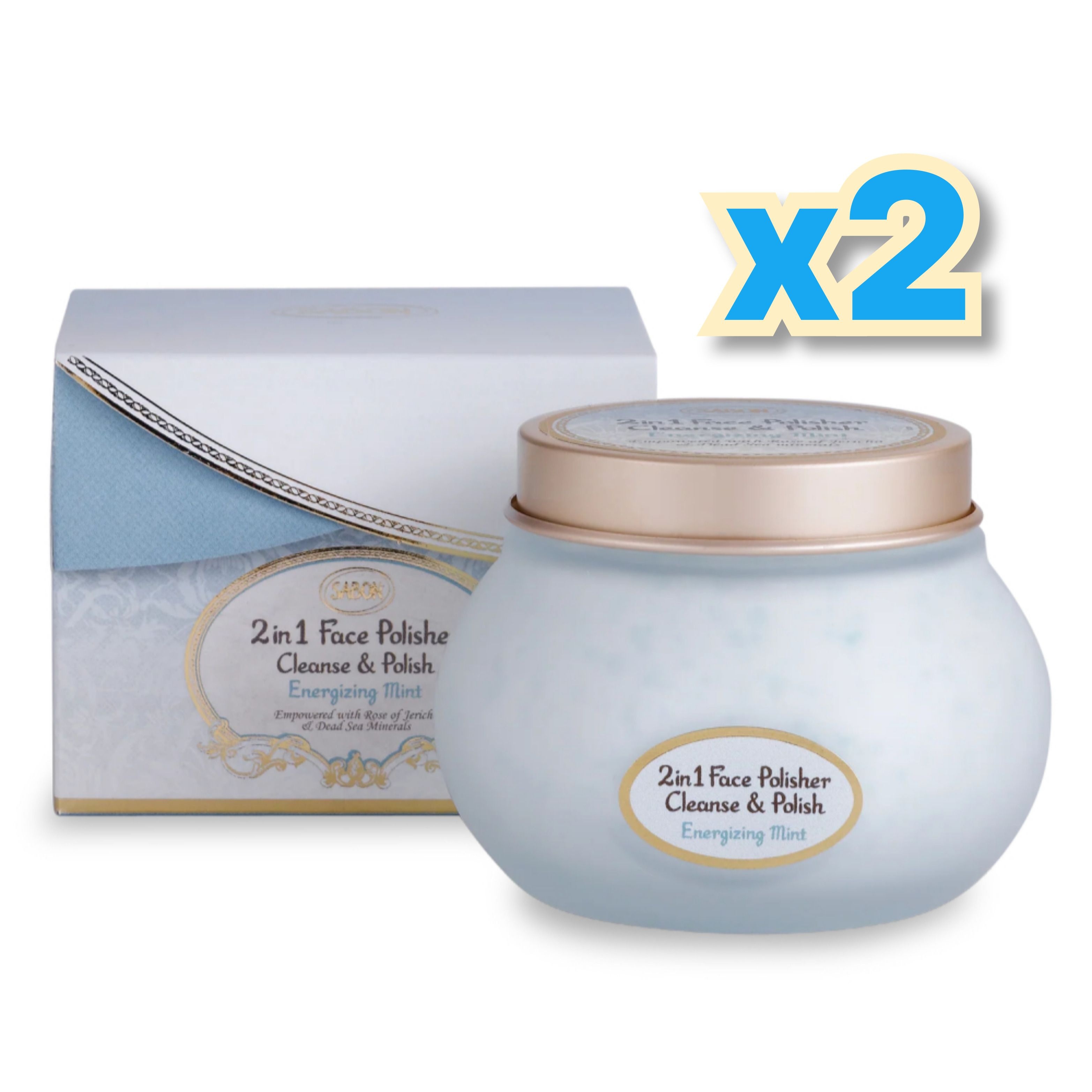 [해외] 사봉 SABON 2 in 1 페이스 폴리셔 에너자이징 민트 200ml 2개 스크럽