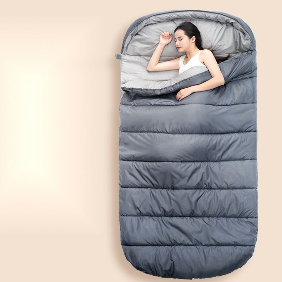 롬준샵협력사 [해외] 빅사이즈 동계 침낭 이불겸용 와이드 차박 야외 캠핑침낭 휴대용 초경량 홀리데이 낮잠