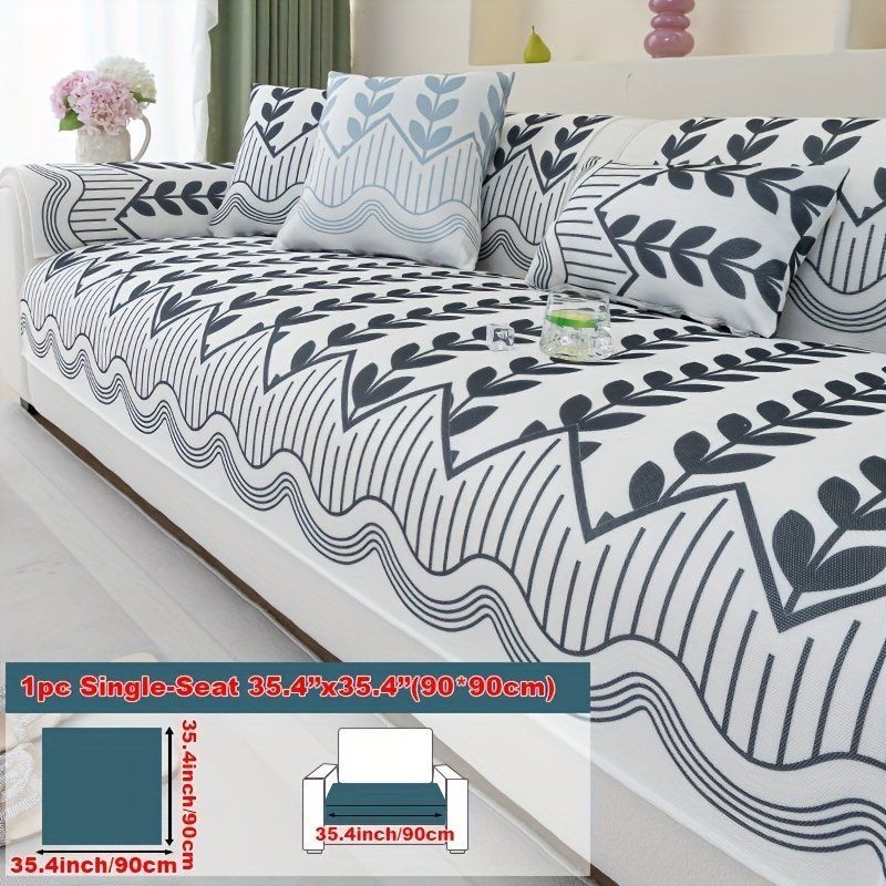 [해외] 에버모스트 1pc 커버 식물 꽃무늬 패턴 미끄럼 방지 기계 세척 가능 편안한 슬립커버