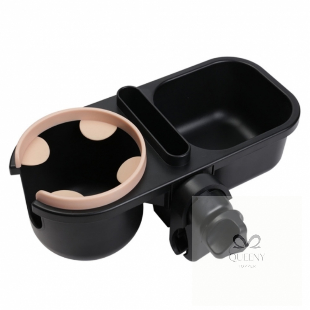 queeny co. 퀴니 3IN1 유모차 컵홀더 스마트폰거치대 피치 유모차수납 유모차수납함 컵받침홀더