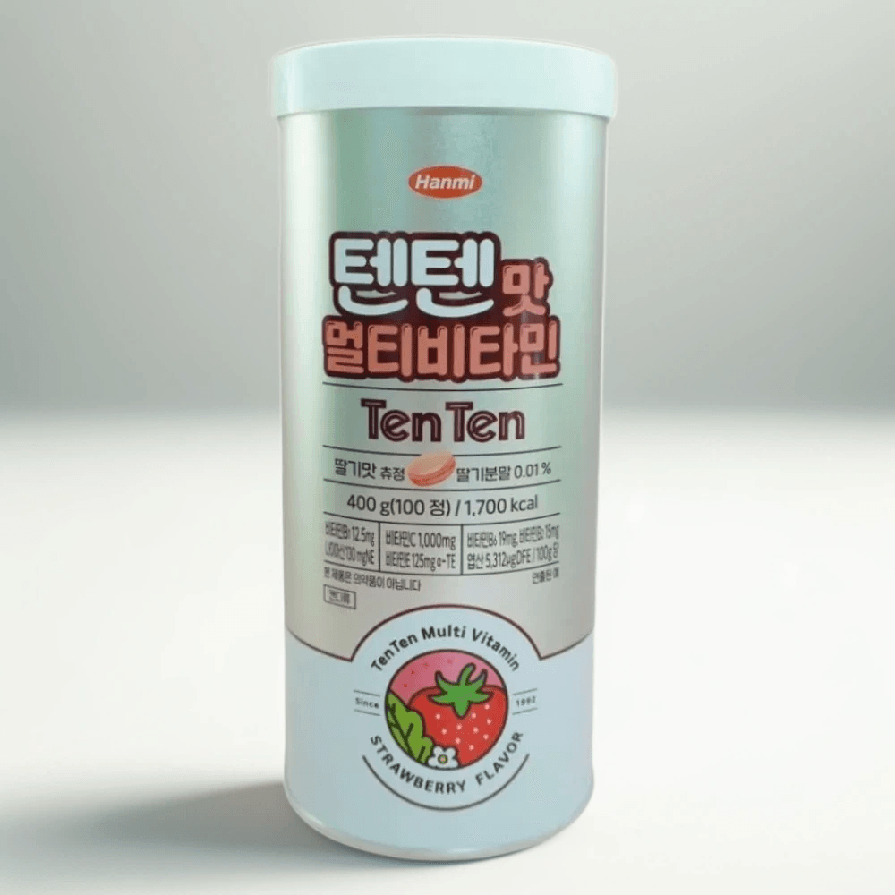 넷카트협력업체 텐텐영양제 한미약품텐텐 딸기맛 츄정 400g 100정 1개 멀티비타민 비타민젤