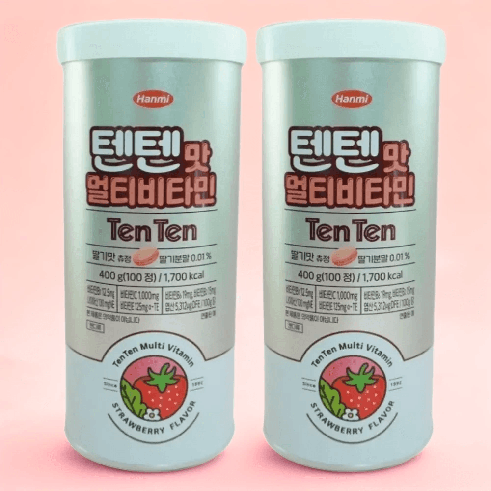텐텐영양제 한미약품텐텐 딸기맛 츄정 400g 100정 2개 멀티비타민 비타민젤