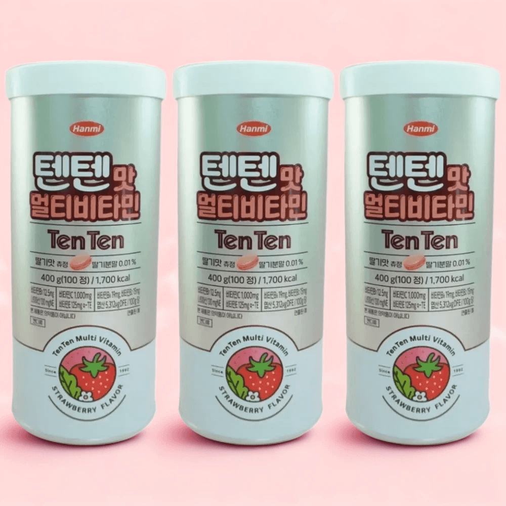 텐텐영양제 한미약품텐텐 딸기맛 츄정 400g 100정 3개 멀티비타민 비타민젤