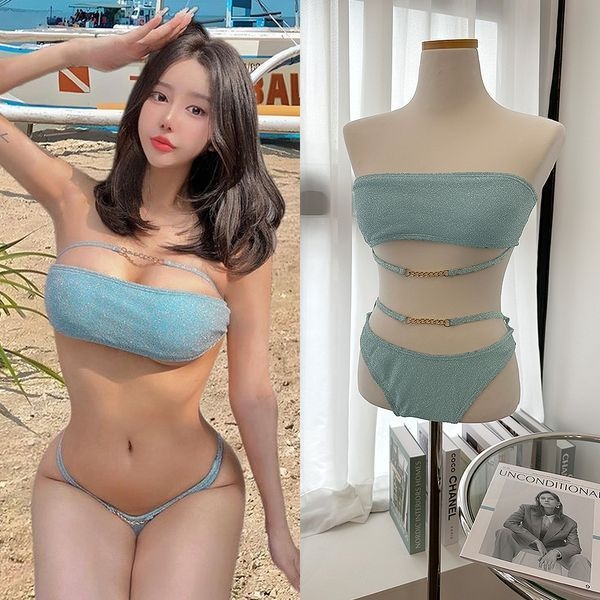 유유존 [하프클럽]언더골드비키니 비치웨어 여성 세트 여름 수영복 바다