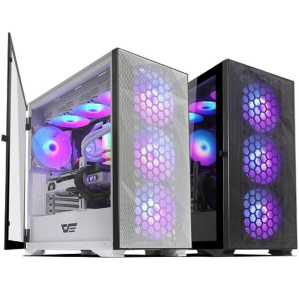 [에이치플러스몰] 일반PC 컴퓨터케이스 DLX21 RGB MESH 강화유리(블랙)