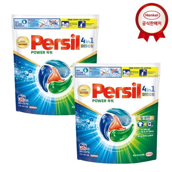 헨켈 헨켈 [보리보리]헨켈 캡슐세제 퍼실 디스크 파워/실내건조 26개입 x 2개