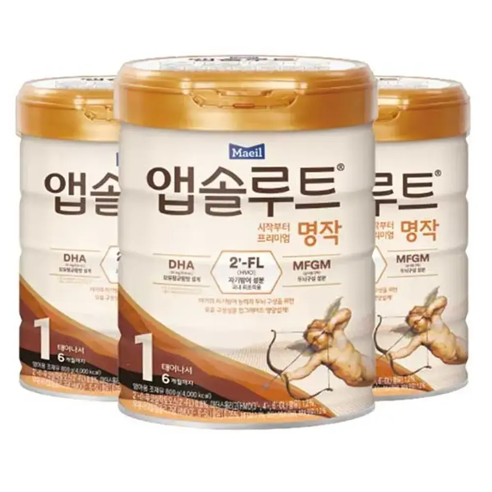 매일유업 앱솔루트 명작 분유 1단계 800g, 3개