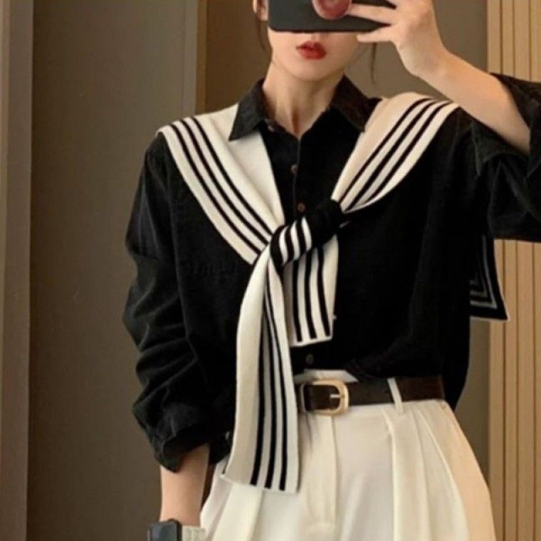 협력업체 모하니  가을 롱 봄 은창 세일러 트랜디 니트 겨울 여자 스카프 여성 머플러 목도리 목도 숄