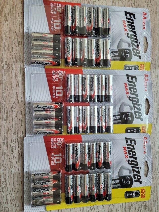 에너자이저 알카라인 맥스 건전지 AA 12+4입 X 3개 (총 48입)