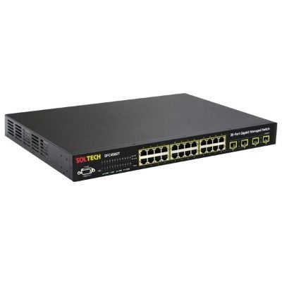 [SOLTECH] 솔텍 SFC4500T(DC) 22포트 + 콤보 2포트 + SFP 2포트 기가 광 스위치