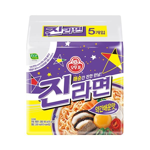 오뚜기 진라면 약간매운맛 120g 40개