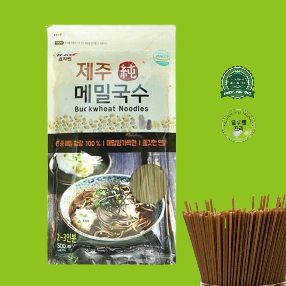 국산 100%  효자원 제주 순메밀국수 (500g) 국산 100%  건강국수 글루텐프리 다이어트 막국수 메밀국수