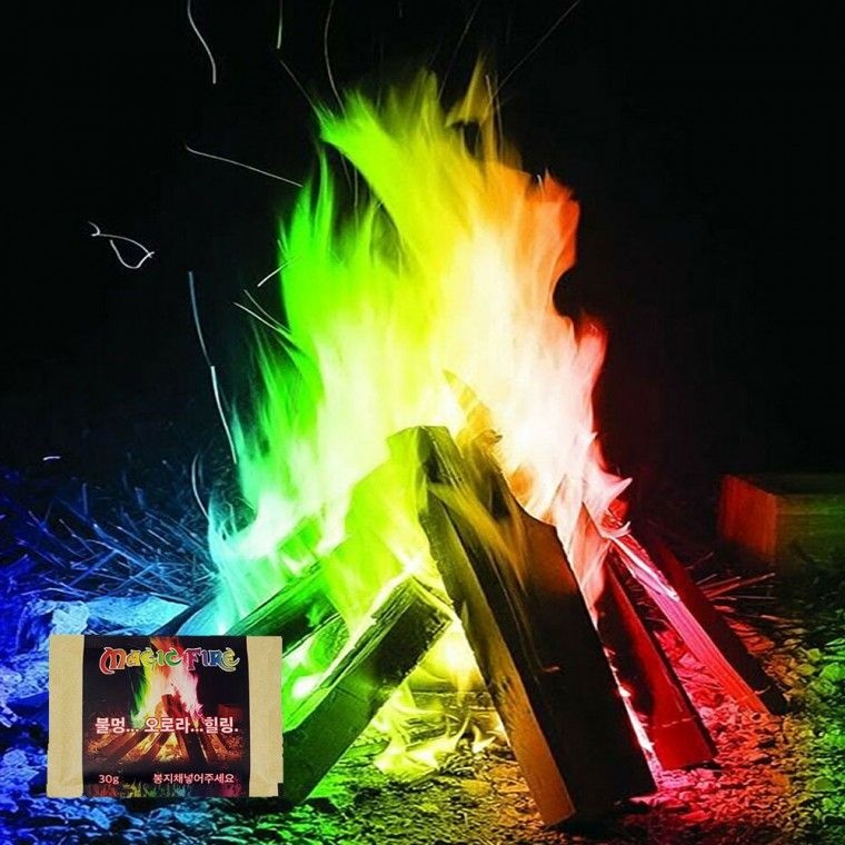 캠핑용 매직파이어 마법의가루 30g 불멍 무지개빛 오로라 모닥불
