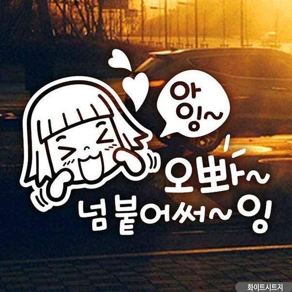 [하프클럽]아잉오빠넘붙어써잉 자동차스티커 초보운전