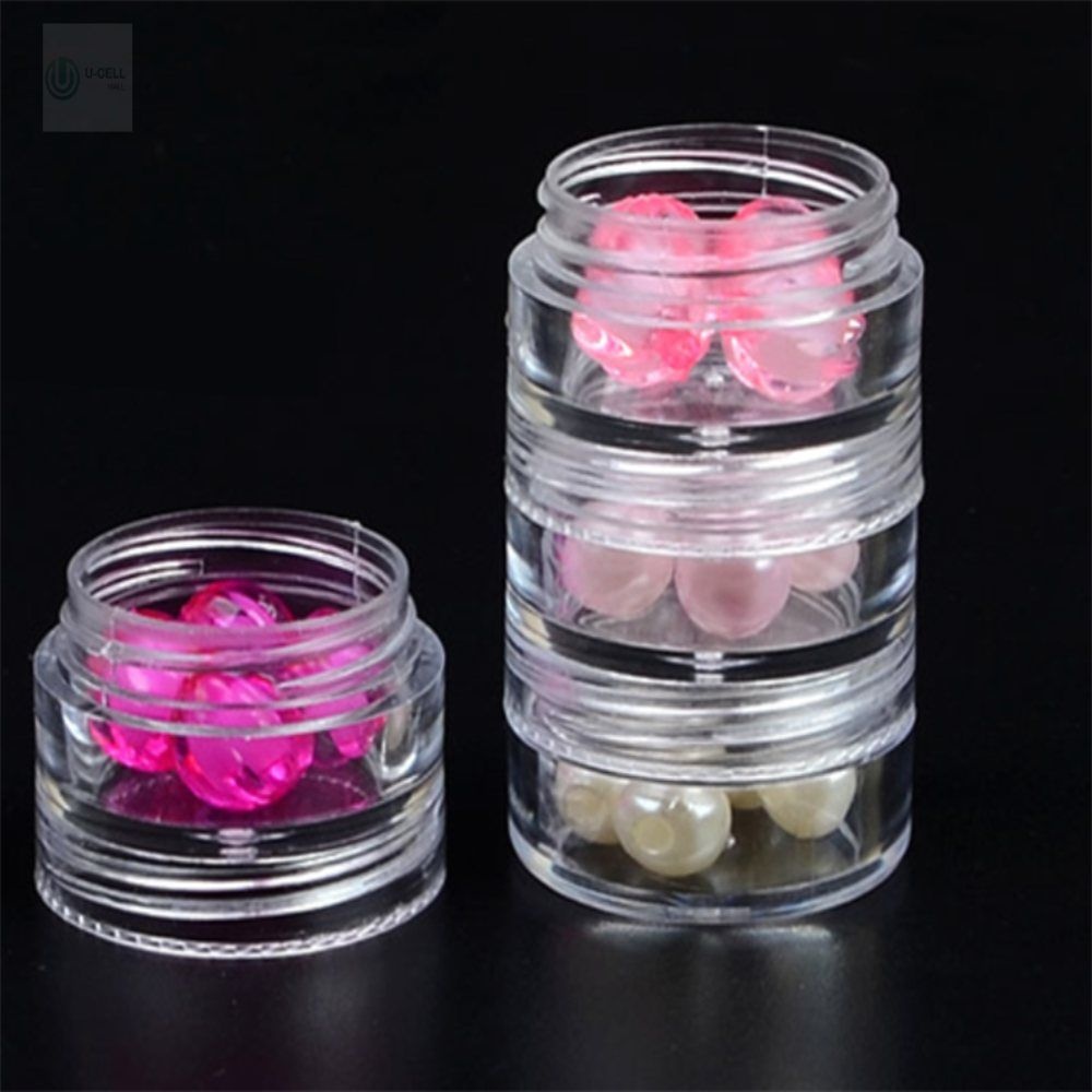 유쎌몰 5단 투명 원형케이스 소형 플라스틱원통 투명원형케이스