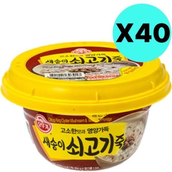 [셀러허브 식품] 오뚜기 새송이 쇠고기 버섯 즉석 죽 용기 40개 대용량