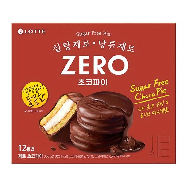 롯데 제로 초코파이 336g 4각