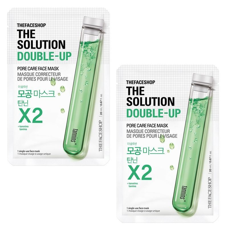 LG생활건강 더페이스샵 [1+1] 더페이스샵 더 솔루션 더블업 모공마스크시트