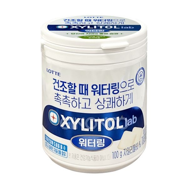 롯데 자일리톨 랩 워터링 용기 100g 껌 건조 촉촉