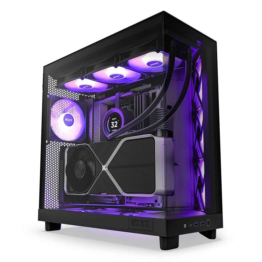 NZXT [NZXT 공인 판매처] H6 Flow RGB 컴팩트 듀얼챔버 미드 타워 에어플로우 PC 케이스