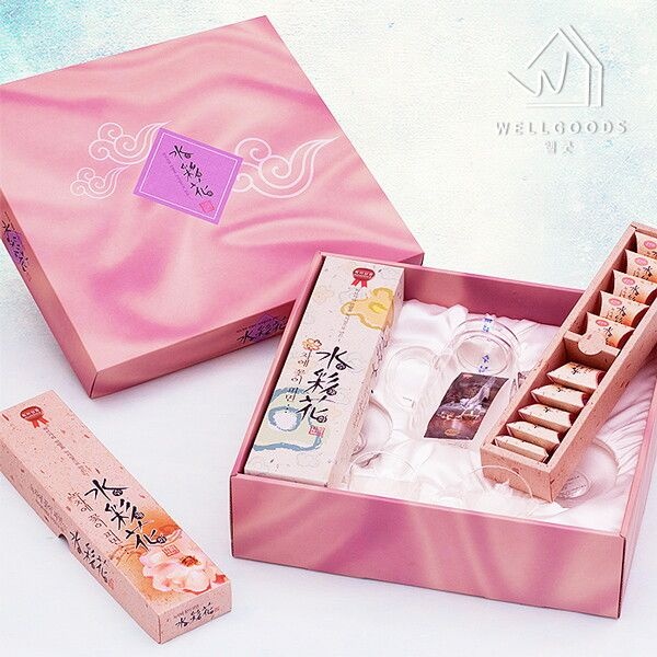 명가 [웰굿] 명품 꽃녹차 다도 선물세트 4호(꽃녹차20,티포트,찻잔2)(+선물박스,쇼핑백)