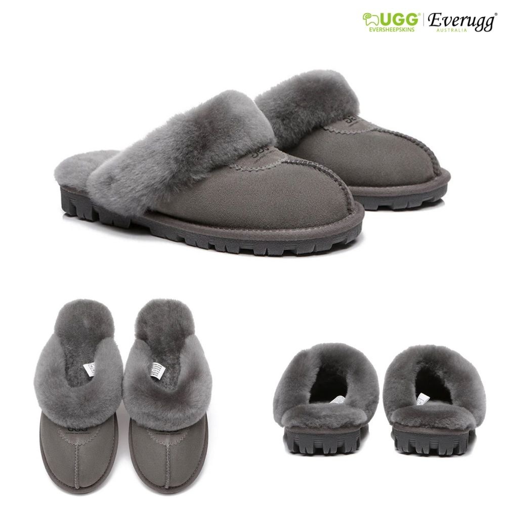 에버어그 호주어그 24FW 에버어그 양털 천송이 와플 슬리퍼 AS2009 남여공용 그레이