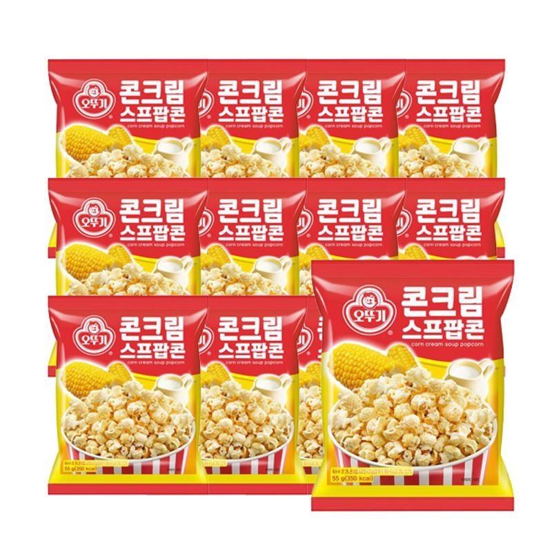 농심 오뚜기 콘크림스프팝콘 55g x 12봉