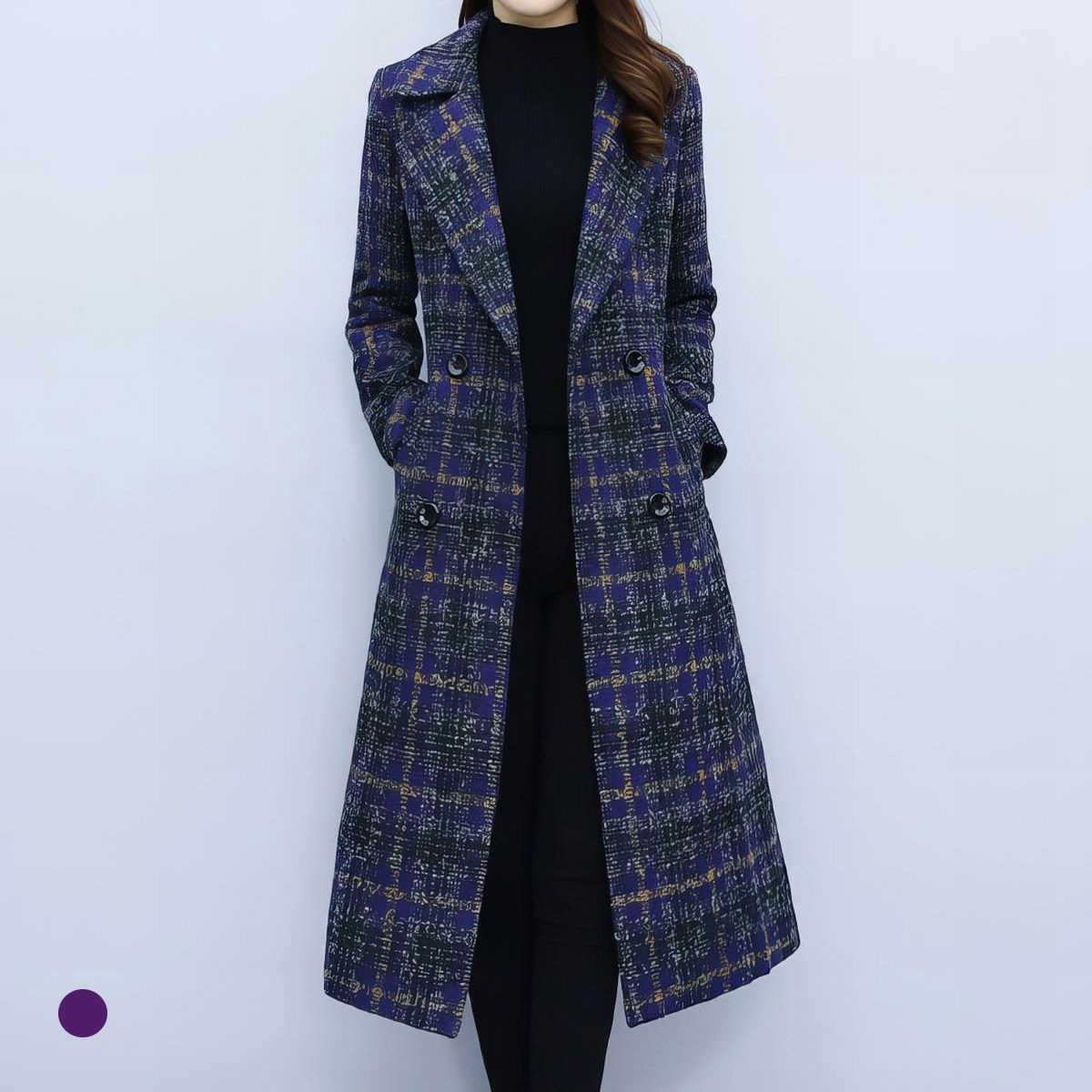 클라셰 트위드체크레이디코트+벨트SET_B4M2287