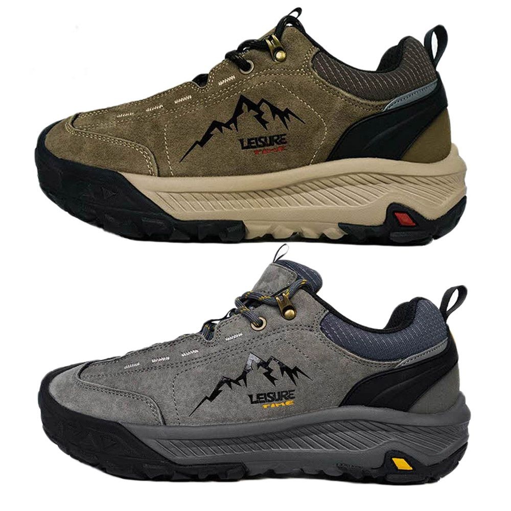 레저타임 천연가죽 트레킹화 고탄성 쿠션 누벅 등산화 운동화 런닝화 리딕