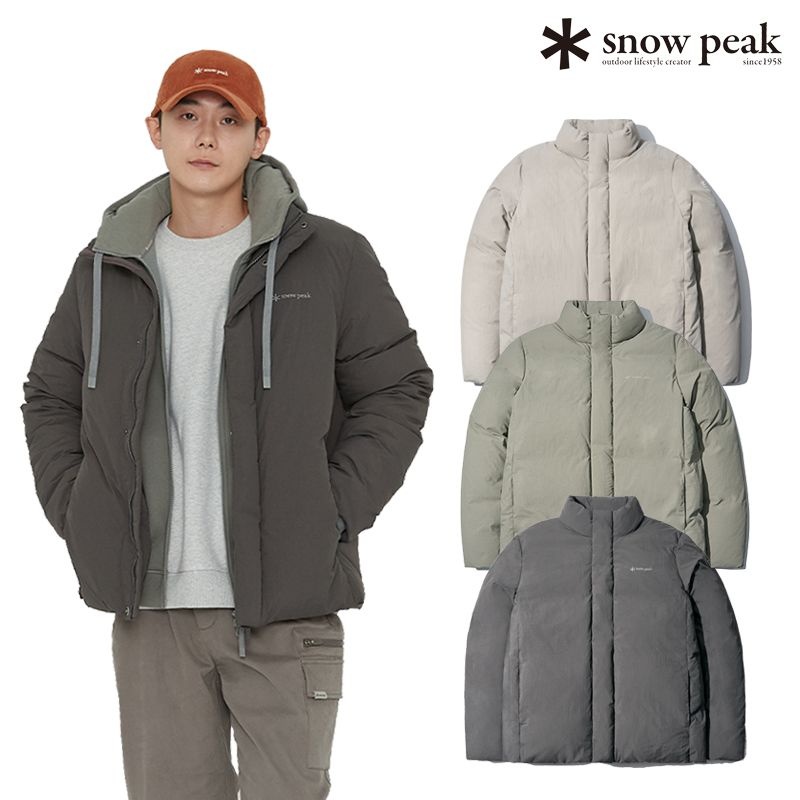 [롯데백화점] 스노우피크 어패럴 [최초가:399,000원] 스탠드넥 숏 헤비 다운 자켓 캠핑룩 패딩 S22WMRDJ58_BS_L LE1220151252