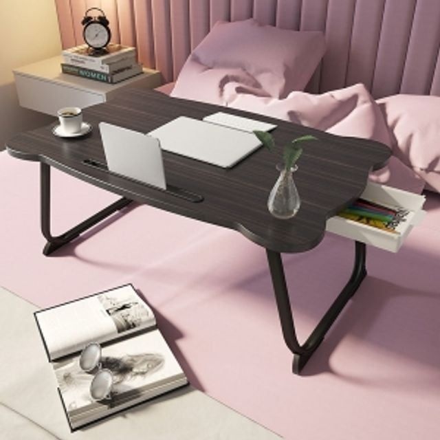 재택근무테이블 간이 홈원 접이식테이블 책상 좌식책상 블랙