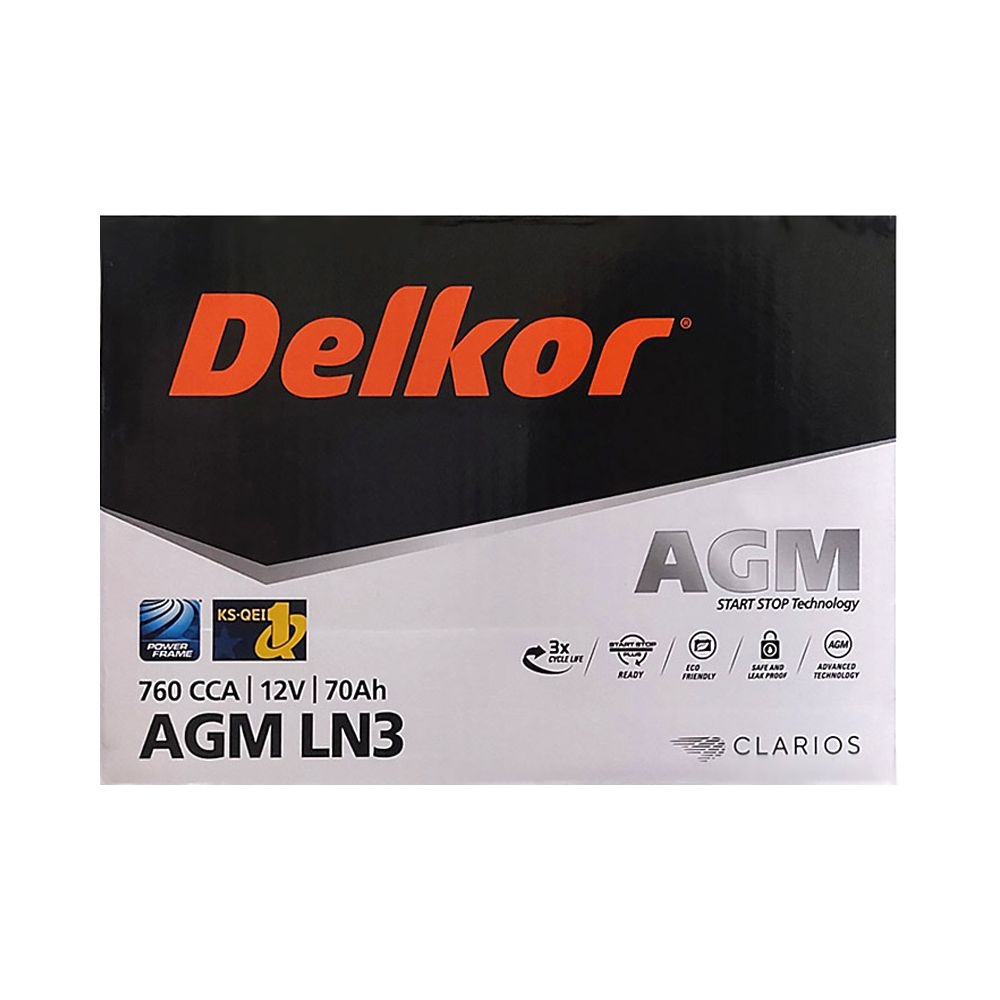 델코 국내생산 AGM70L-DIN 자동차배터리 70Ah agm70