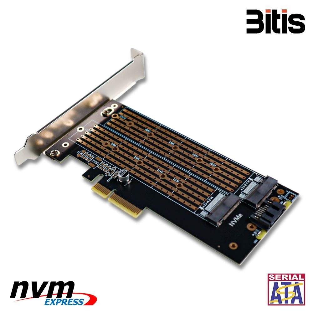 M.2 SATA NVME PCIE 4x 어댑터 SSD 듀얼 확장카드 변환 컨버터