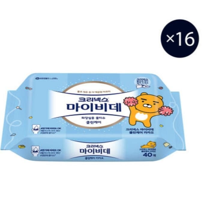 크리넥스 마이비데 클린케어 카카오 리필형 40매 X16