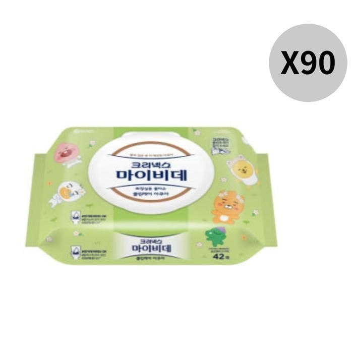 크리넥스 마이비데 카카오 캡형 변기 물티슈 42매 X90