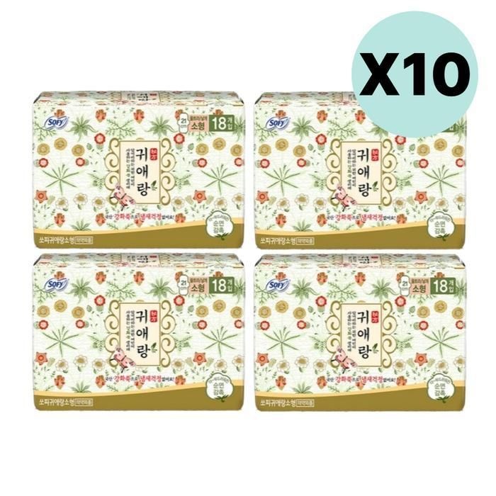 엘지유니참 쏘피 생리대 귀애랑 한방성분 안심날개 소형 18pX40팩