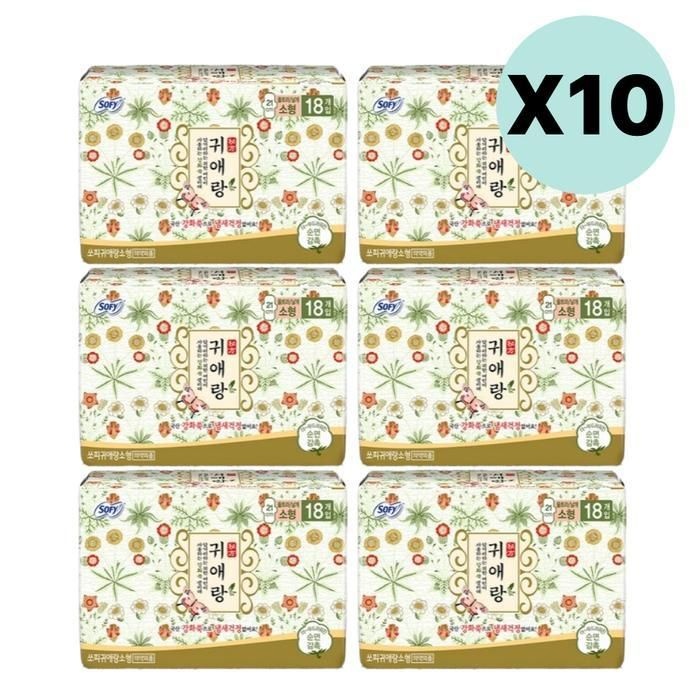 엘지유니참 쏘피 생리대 귀애랑 한방성분 안심날개 소형 18pX60팩