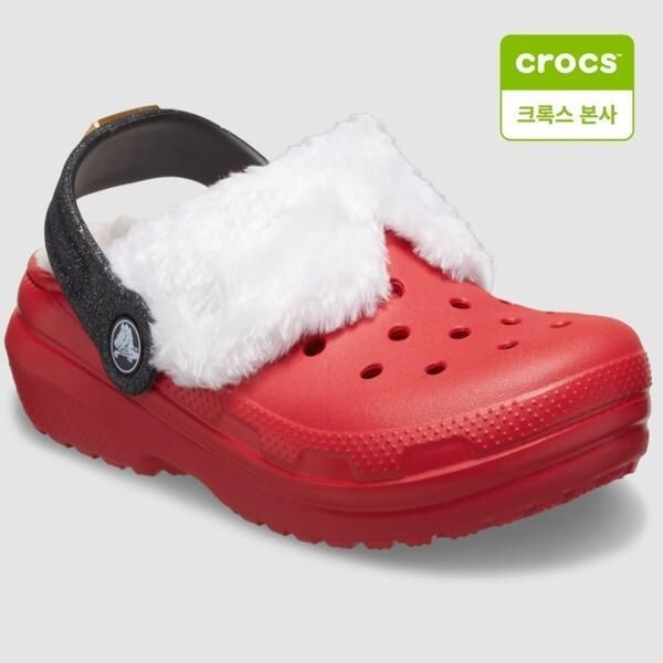 UnKnown 크록스 CROCS 아동 클래식 라인드 산타 클로그 T HM210932-6WE 털신 335528