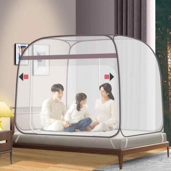 원터치 모기장 대형 방충망 캠 사각 벙커 텐트 모기장텐트 자석방충망 침대모기장