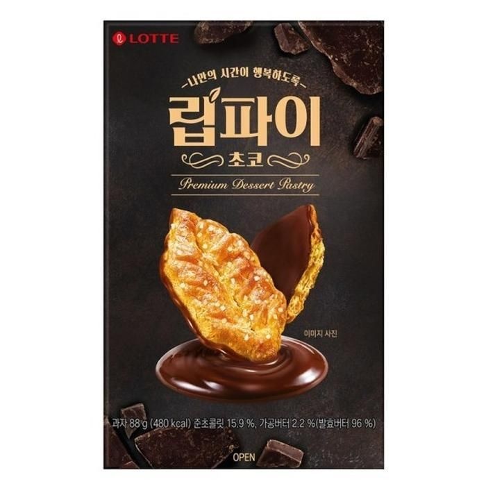 [롯데] 롯데 립파이 초코 88g 비스킷 4개