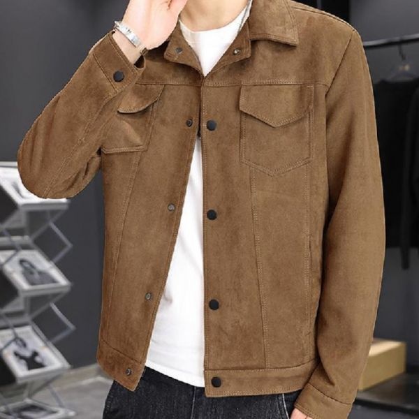 테토남 스웨이드 남성 무지 패션 스타일리시 아우터 데일리 자켓