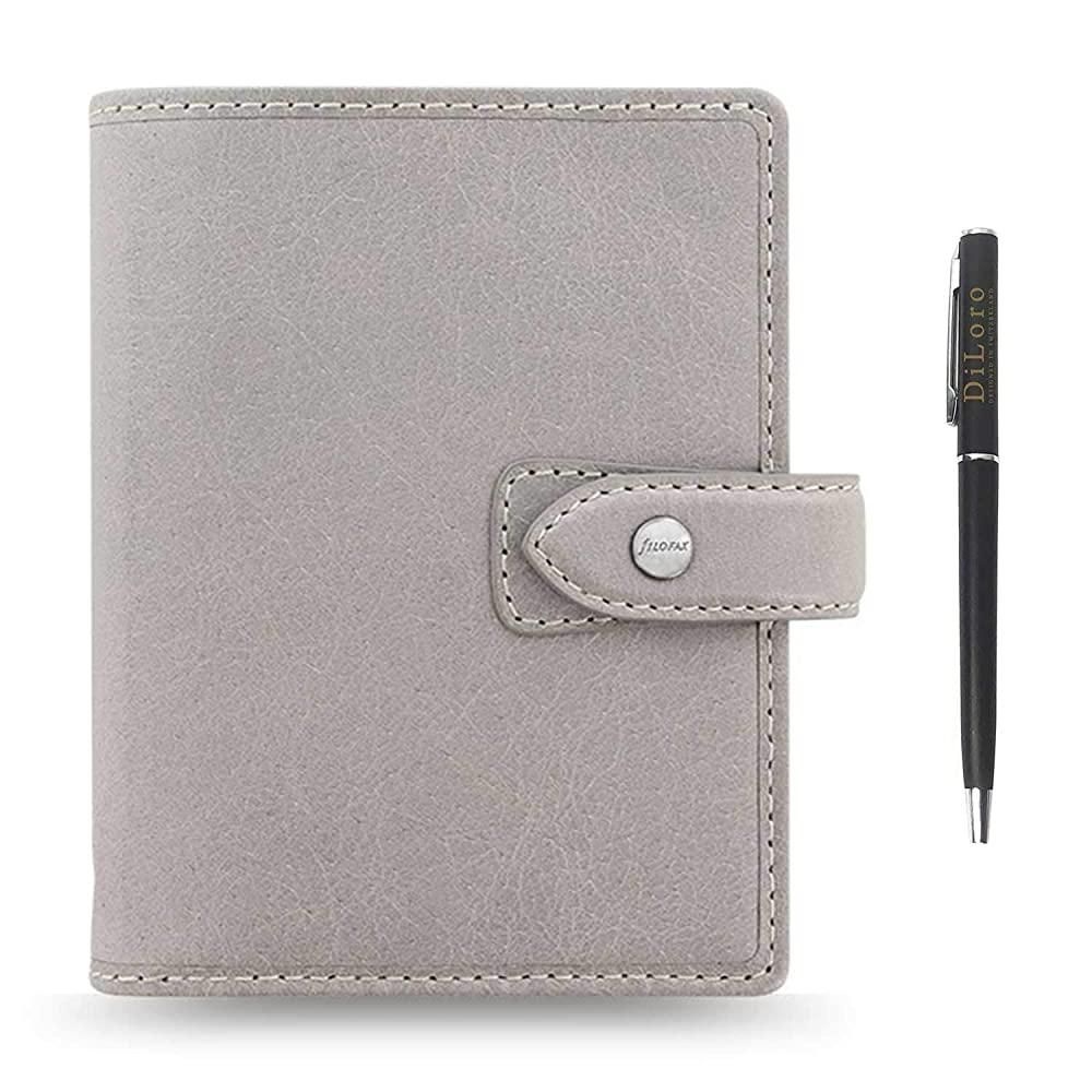 Filofax Malden 가죽 오거나이저 아젠다 캘린더 번들 DiLoro 볼펜 포함 (펜 스톤 2021 수첩 사이즈 12 x 8 cm(472 318인치))